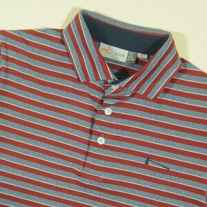 Kjus Mountain Top Golf Club Polo Shirt Mens M Soren Stripe Red Gray